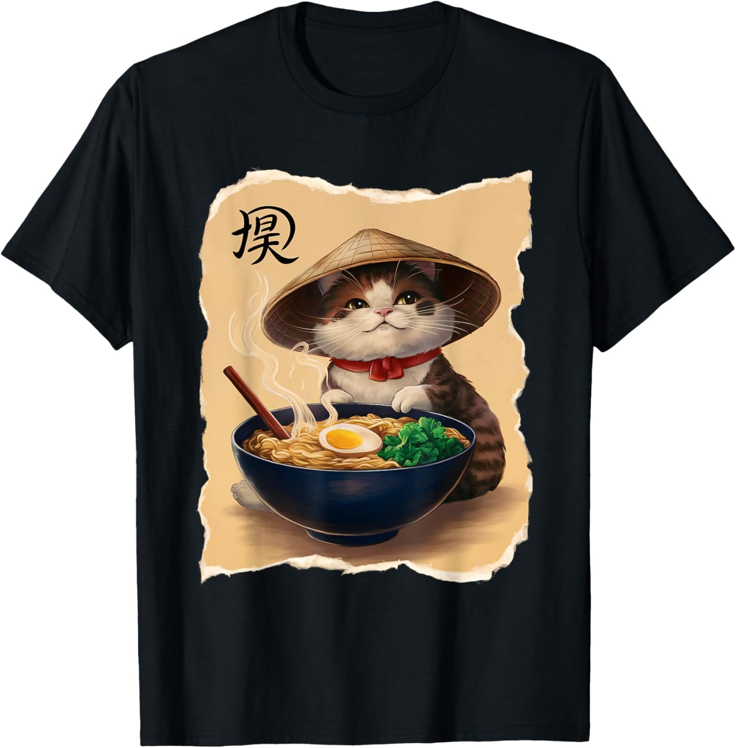 Cat Men Women Kawaii Food Ramen Japanese Cat T-Shirt