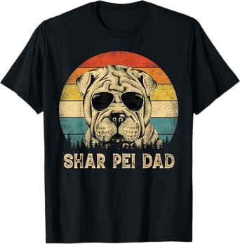 Vintage Shar Pei Dad Dog Lovers Father's Day Tee T-Shirt