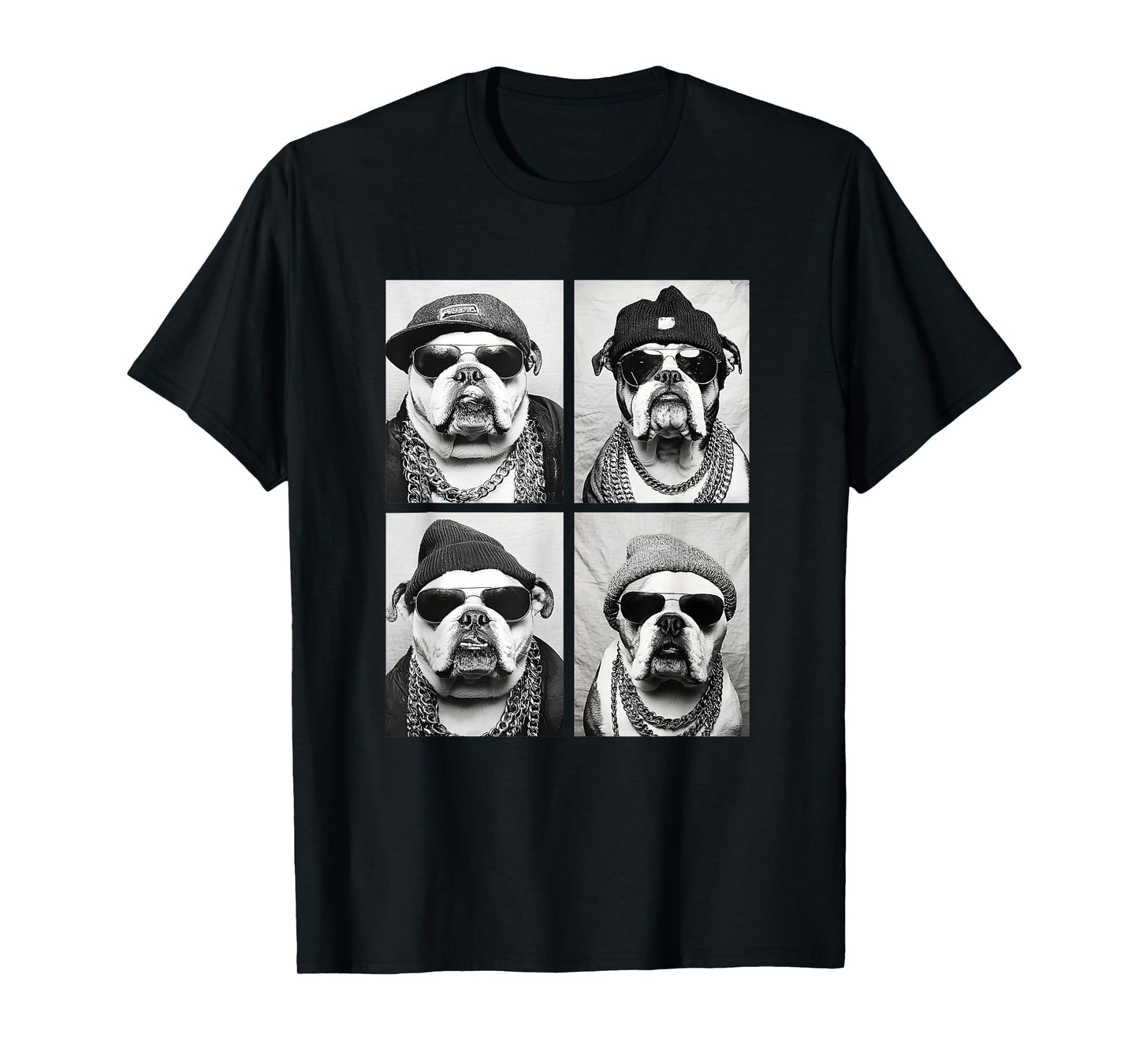 Funny Gangster Bulldogs Hip Hop Rap Street Urban Animal Meme T-Shirt