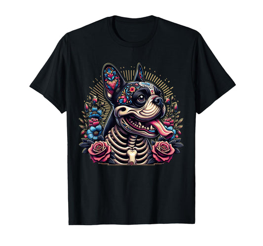 French Bulldog Dia De Los Muertos French Bulldog Skeleton T-Shirt