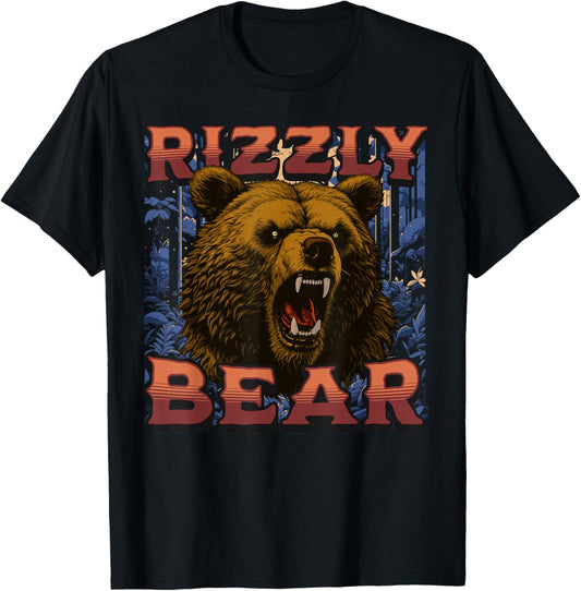 Funny Rizzly Bear Rizzler Brainrot Meme Grizzly Bear Pun T-Shirt