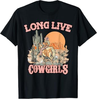 Long Live Howdy Rodeo Western Country Southern Cowgirls T-Shirt - Black - Women, Girls - Short Sleeve - T-Shirt - Size Small