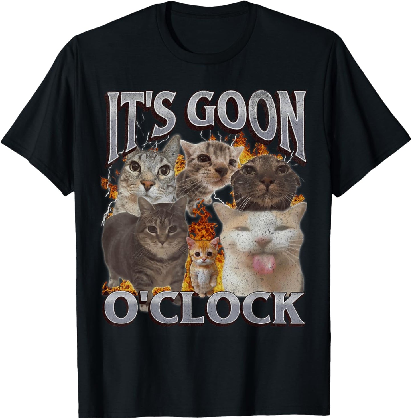 Gooning O'clock Funny Cat Meme Bootleg Graphic T-Shirt