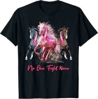 Horse With Breast Cancer Awareness Womens T-Shirt