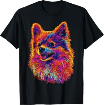 Pomeranian Dog Motif Pet Artwork Pomeranian T-Shirt