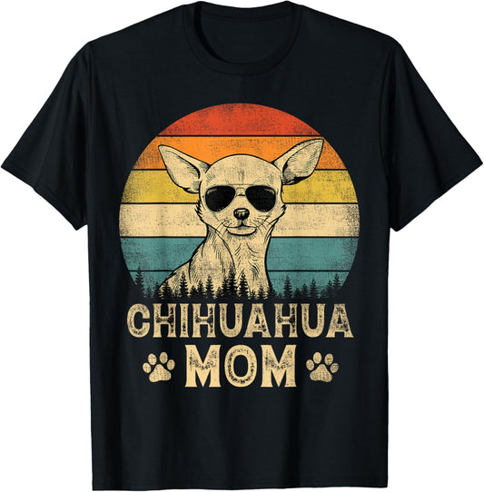 Vintage Chihuahua Mom Dog Lovers Mother's Day T-Shirt