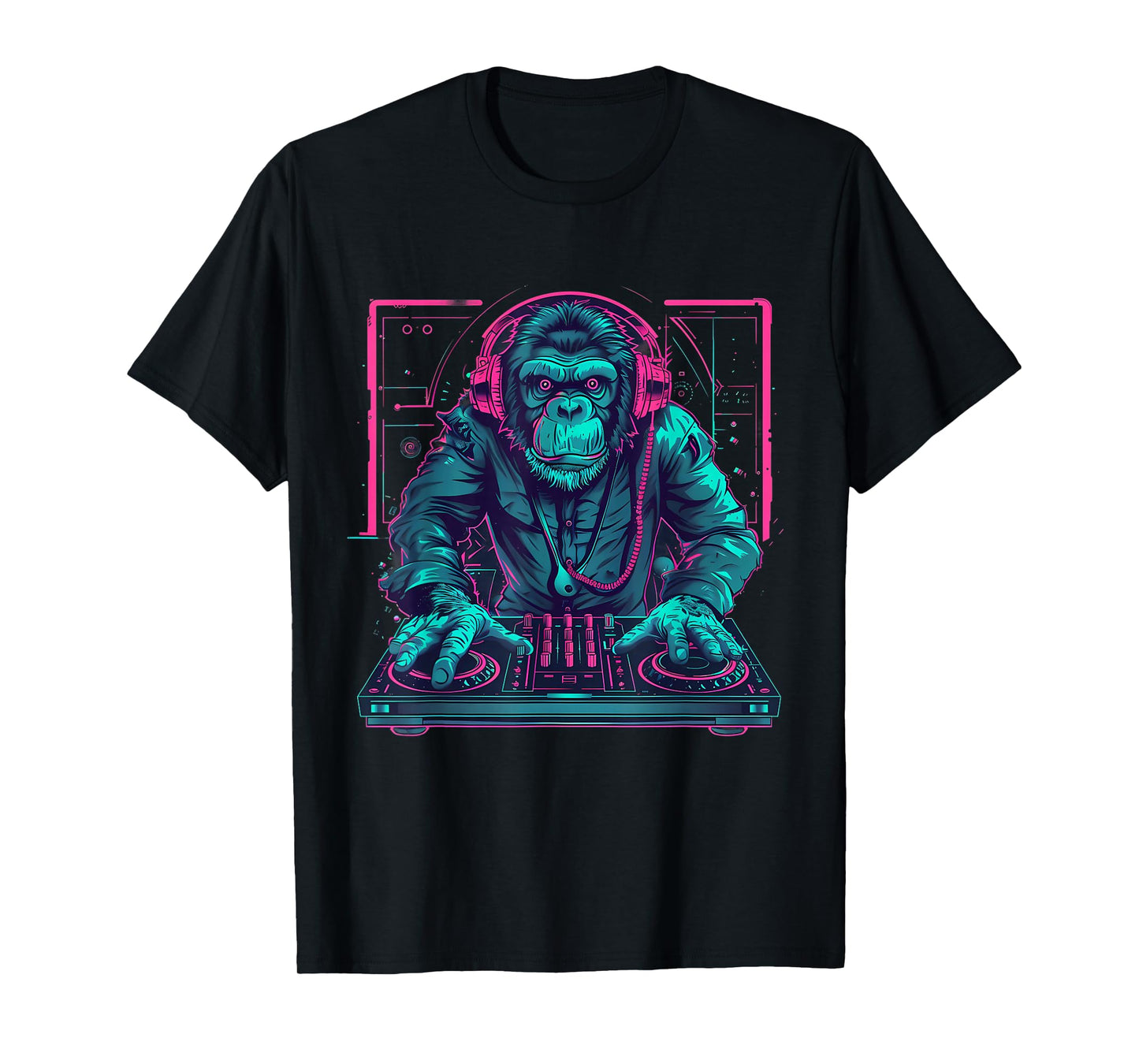 DJ Monkey House Beatmaker EDM Turntable DJ Monkey Techno T-Shirt