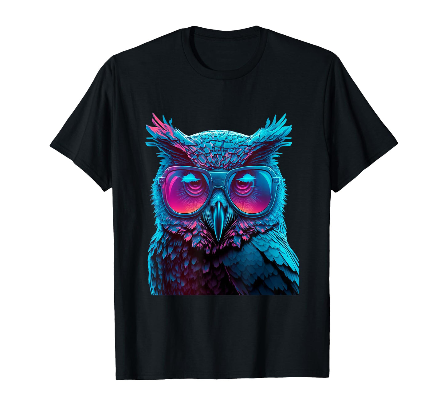 Colorful Owl wearing glasses graphic T-Shirt