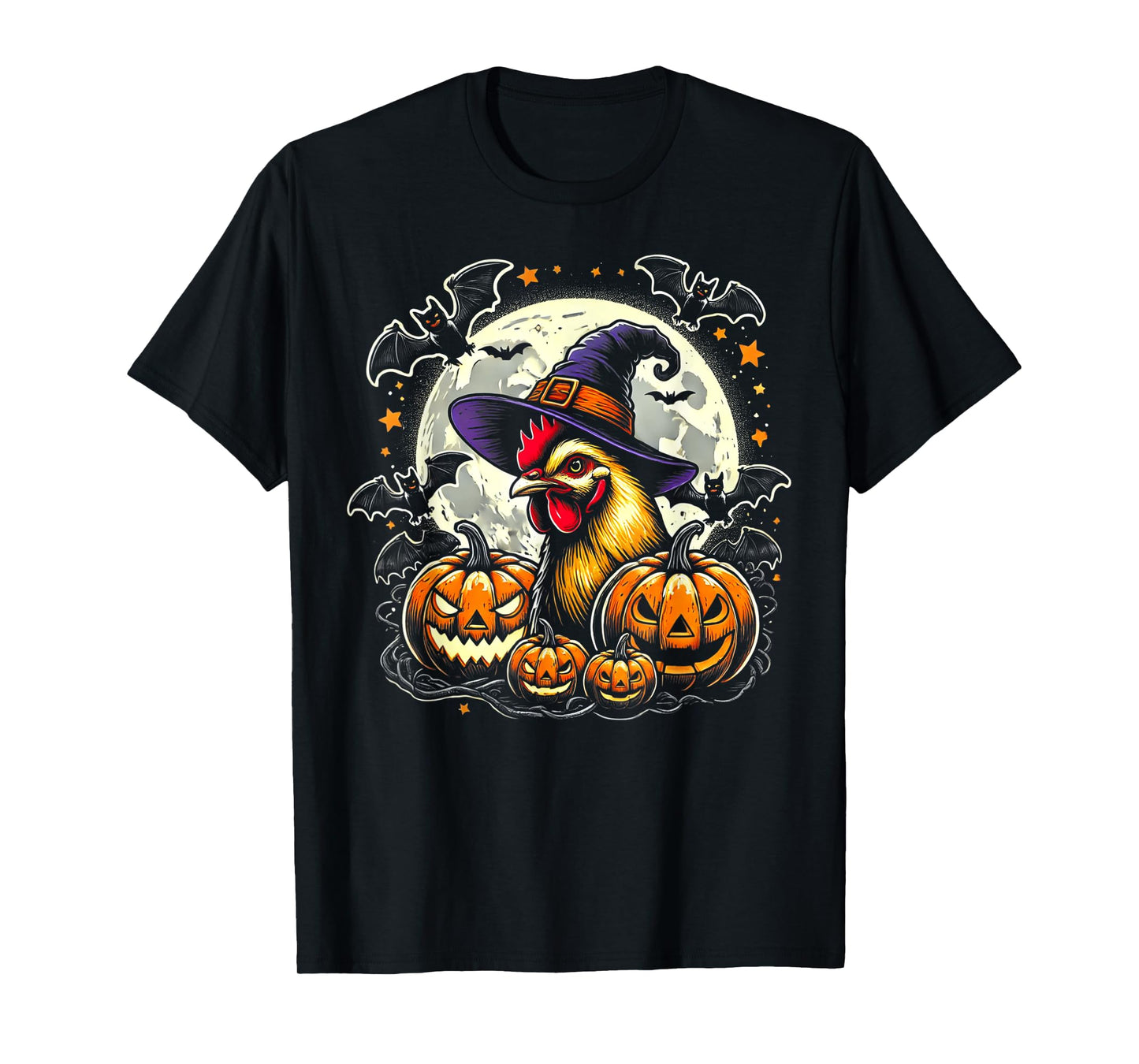 Chicken Halloween Witch Decor T-Shirt