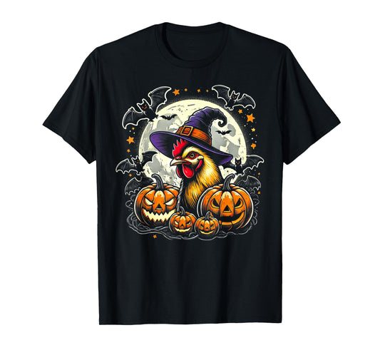 Chicken Halloween Witch Decor T-Shirt