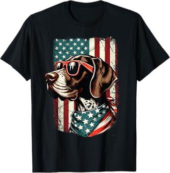 Patriotic German Shorthaired Pointer Dog 4th Of July USA T-Shirt
