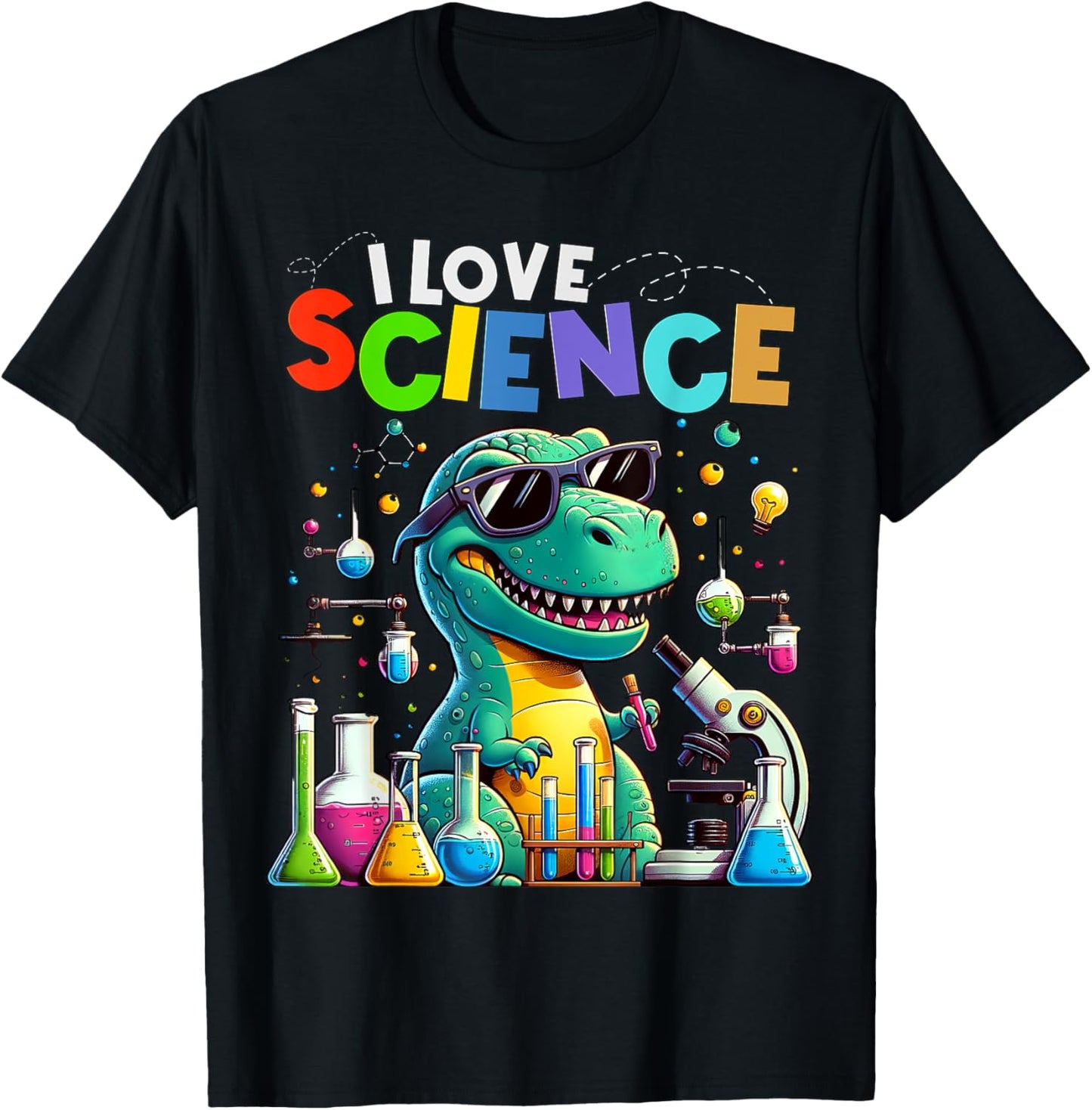 I Love Science Dinosaur T-rex Funny kids Chemistry T-Shirt