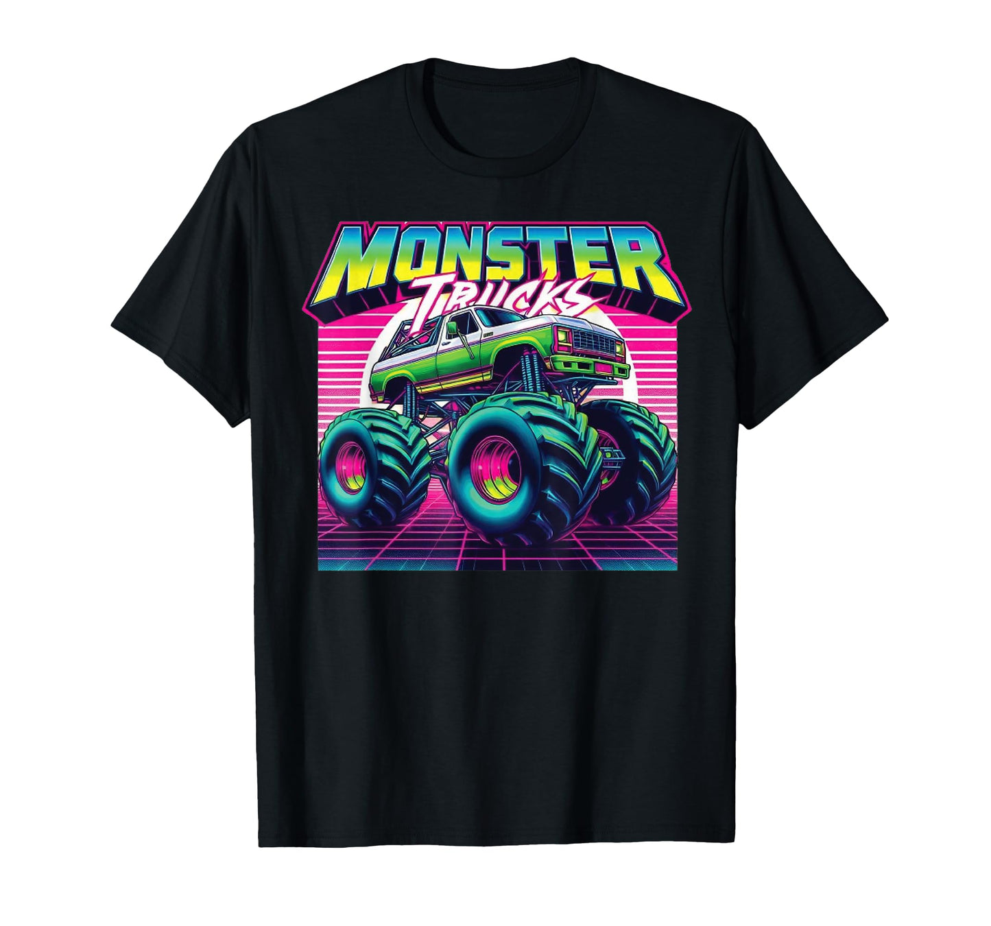 Monster Truck Birthday Party Retro Monster Trucks T-Shirt