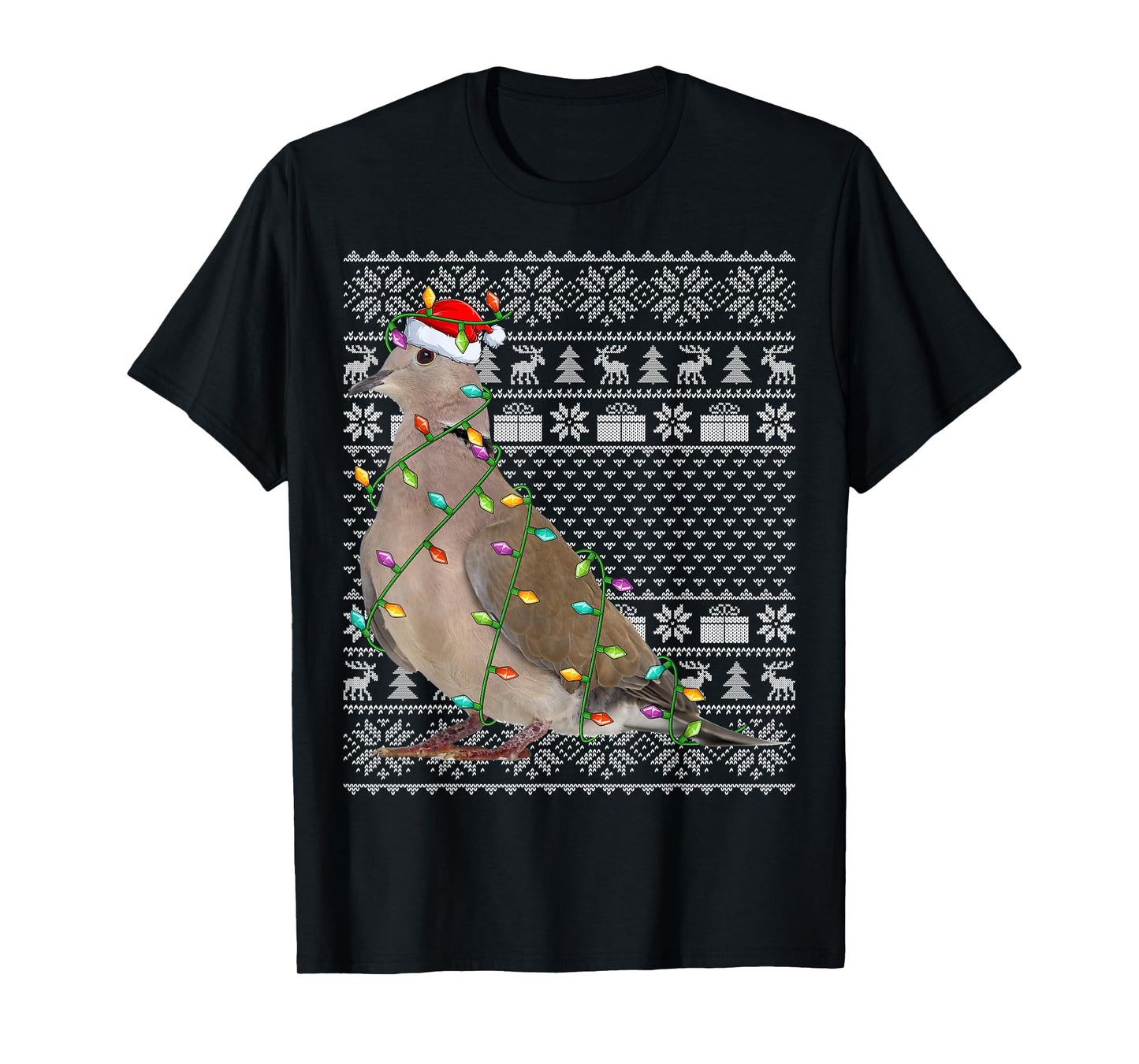 Mourning Dove Bird Lover Santa Ugly Mourning Dove Christmas T-Shirt