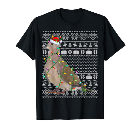 Mourning Dove Bird Lover Santa Ugly Mourning Dove Christmas T-Shirt
