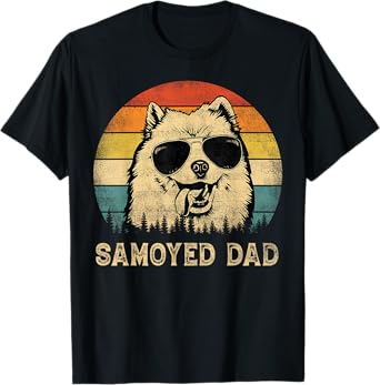Vintage Samoyed Dad Dog Lovers Father's Day Tee Men Women T-Shirt