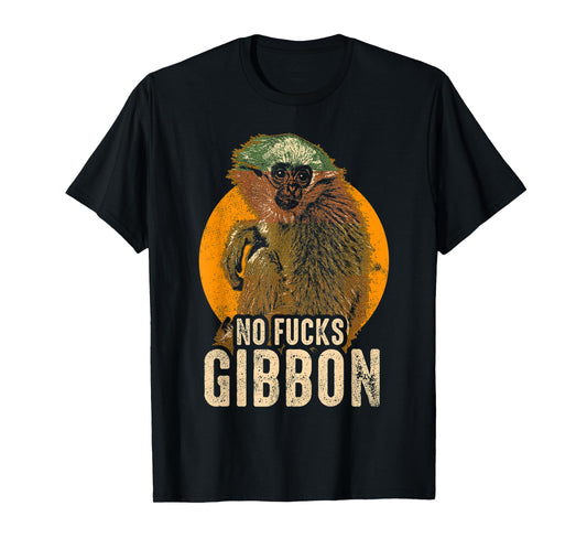 No Fucks Gibbon - Funny Ape Monkey Animal T-Shirt