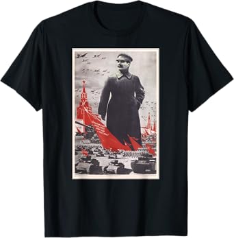 Propaganda Apparel Joseph Stalin Vintage USSR Retro Soviet Poster Tee T-Shirt