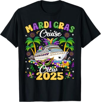 Mardi Gras Cruise Crew 2025 Trip New Orleans Family Matching T-Shirt