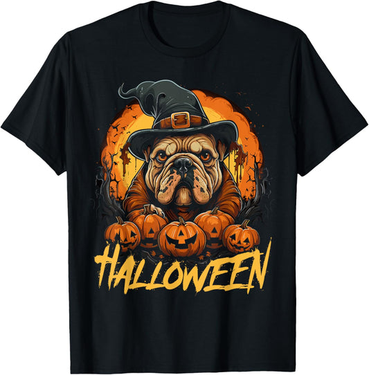 Cute Halloween English Bulldog Lover Mens Womens Childrens T-Shirt