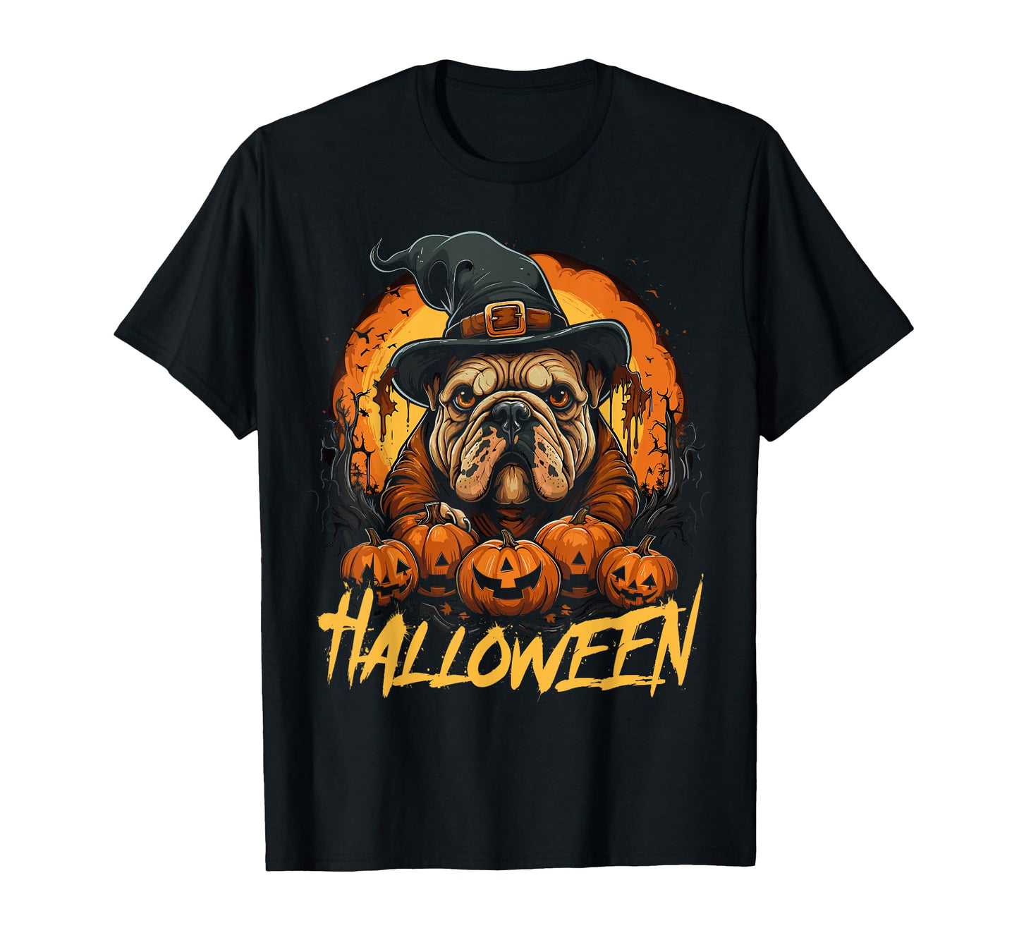 Cute Halloween English Bulldog Lover Mens Womens Childrens T-Shirt