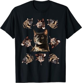 Tortie Cat Tortoiseshell Overload Multi Cat T-Shirt
