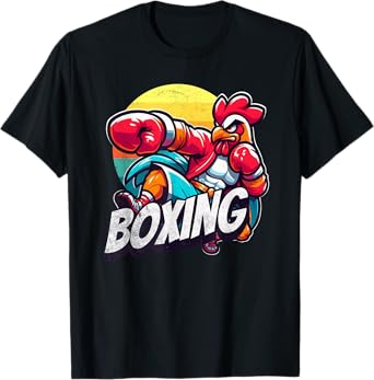 Boxing Cool Chicken Roosters Funny Chicken Who Loves Sport T-Shirt