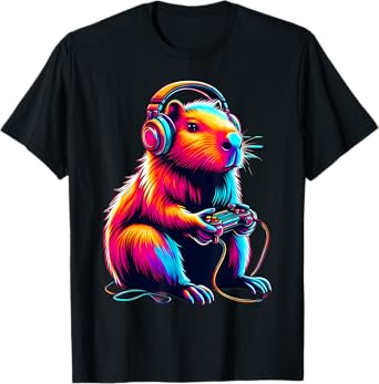 Capybara Funny Video Games Capybara For Men Women Kids T-Shirt