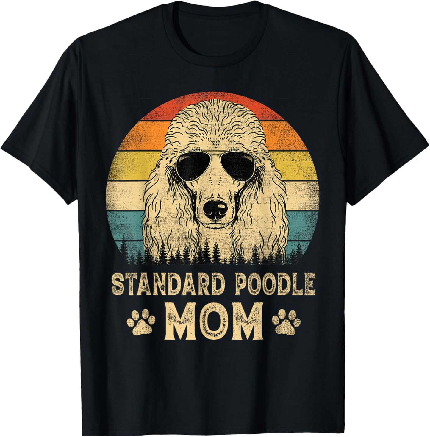 Vintage Standard Poodle Mom Dog Lovers Mother's Day T-Shirt