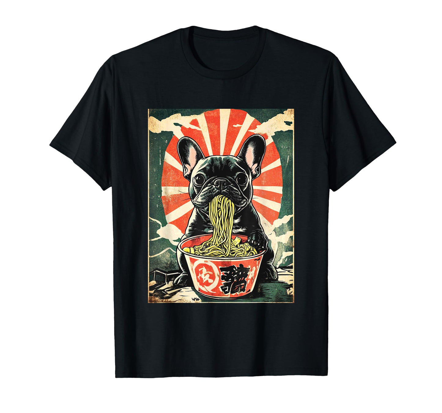 French Bulldog Ramen Delight Japanese Graphic T-Shirt