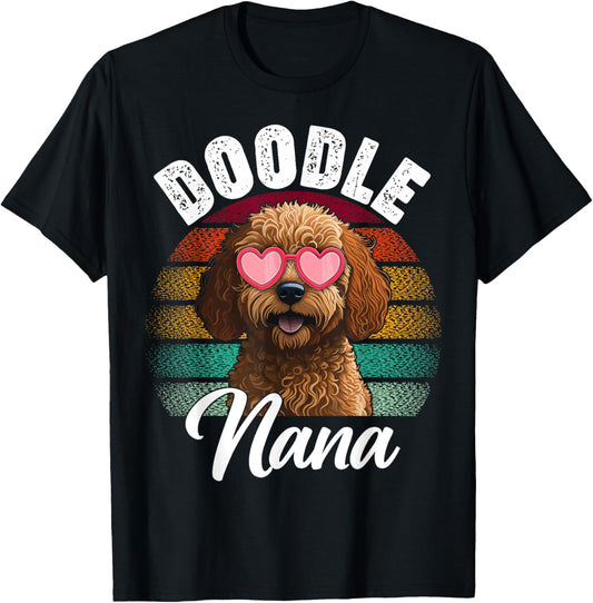 Retro Doodle Nana Goldendoodle Dog Lover Mothers Day Women T-Shirt