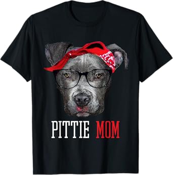 Pittie Mom Pitbull Dog Lovers Mothers Day Gift T-shirt Women T-Shirt