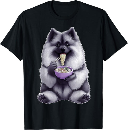 Keeshond Dog Ramen Japanese Noodles T-Shirt