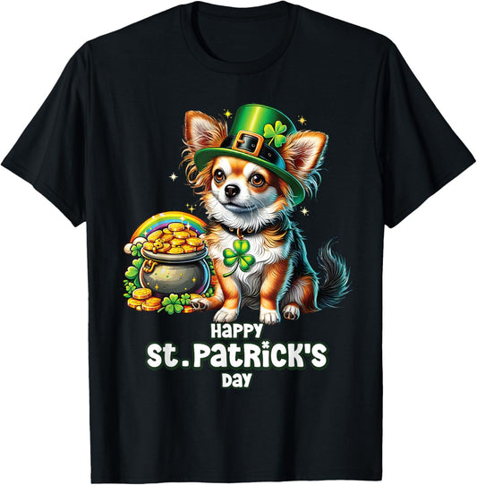 Irish Chihuahua dog Leprechaun Shamrock St. Patrick's Day T-Shirt