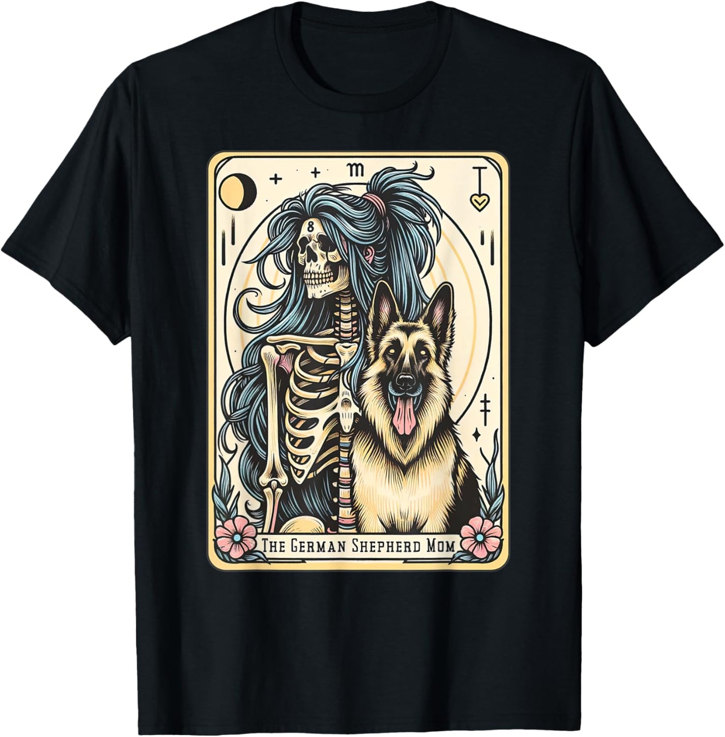 Retro German Shepherd Mom Tarot Card Witchy Vibes Dog Mom T-Shirt