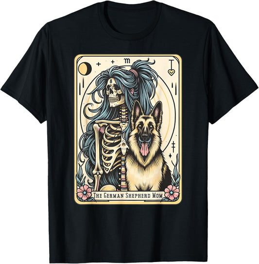 Retro German Shepherd Mom Tarot Card Witchy Vibes Dog Mom T-Shirt