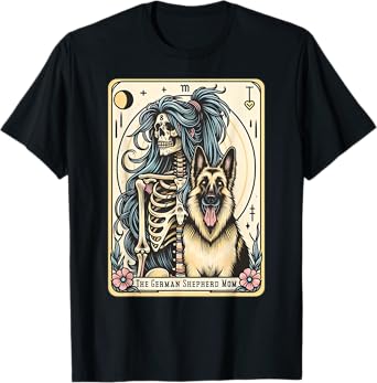 Retro German Shepherd Mom Tarot Card Witchy Vibes Dog Mom T-Shirt
