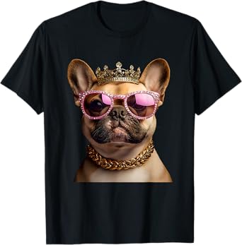 French Bulldog King Queen Crown Royalty T-Shirt