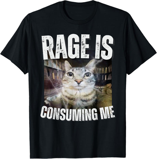 Rage Is Consuming Me Funny Cat Meme T-Shirt