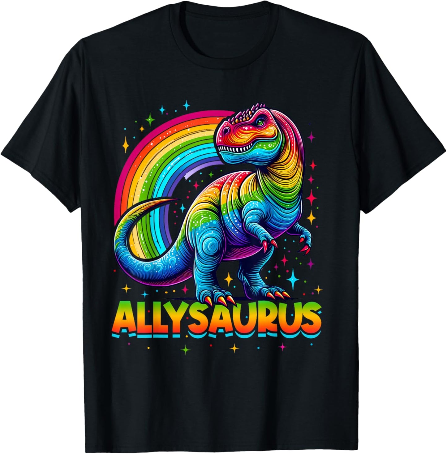 Allysaurus, Gay Pride Rainbow Flag Dinosaur LGBTQ Dino T-Shirt