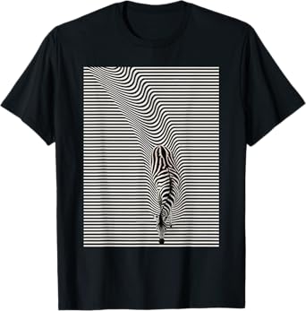 Zebra optical illusion, men's, women's, kids T-Shirt