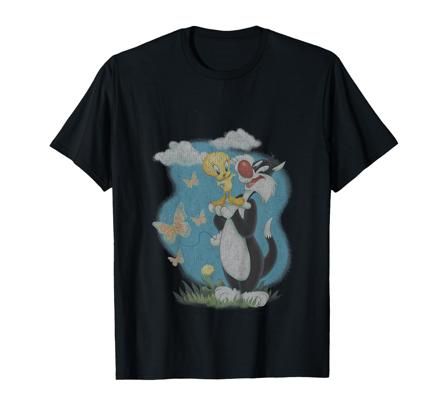 Kids Looney Tunes Sylvester And Tweety Bird Butterfly Portrait T-Shirt