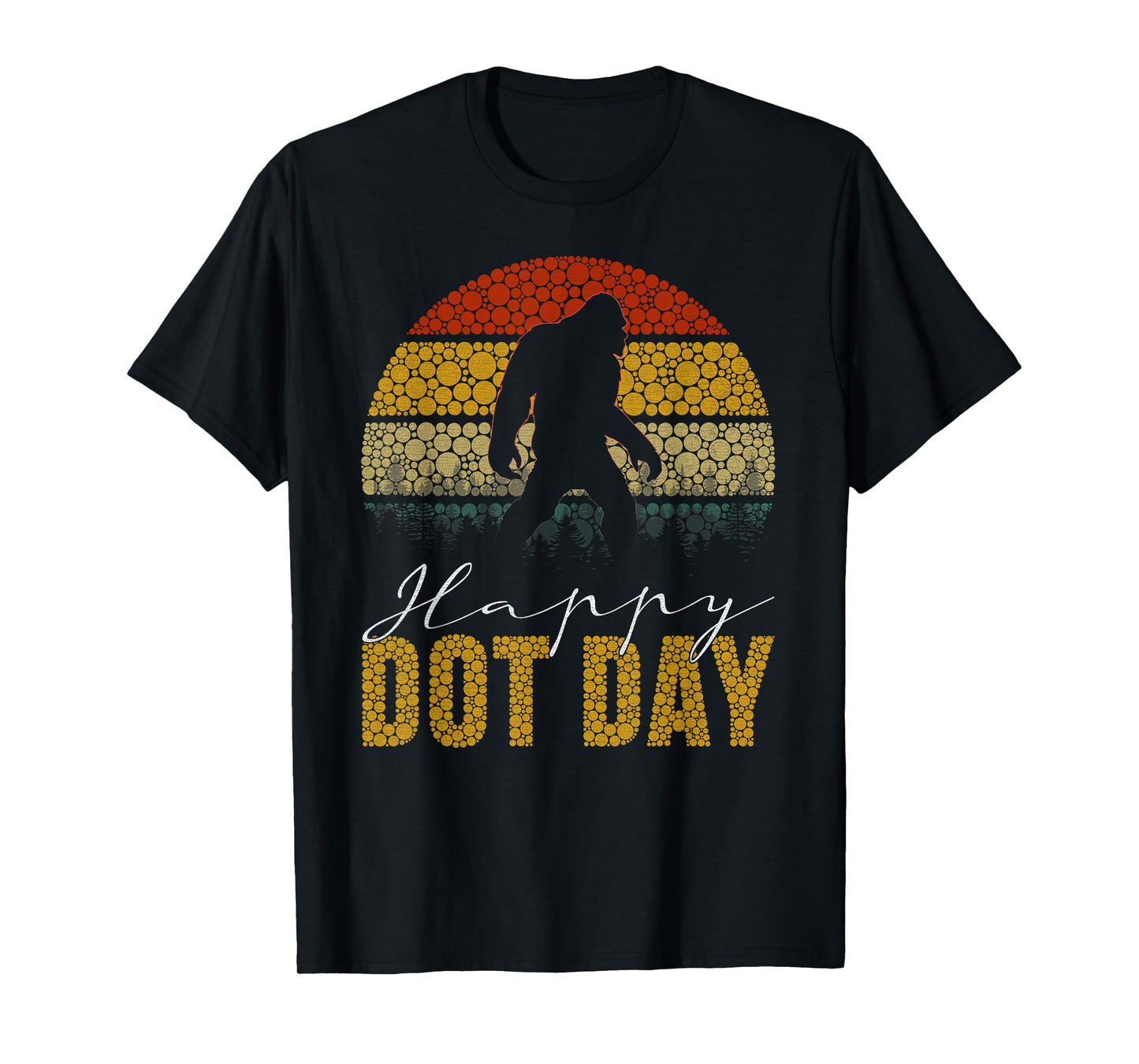 Retro Bigfoot Lovers Polka Dots Happy Dot Day Boy Girl Kids T-Shirt