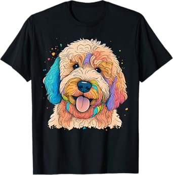 Cute Goldendoodle Dog on Golden Doodle Lover Men Women Kids T-Shirt