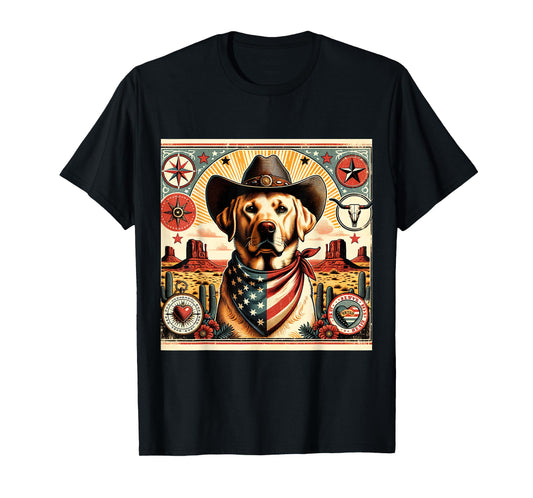Funny Sheriff Dog Shirt Labrador Retriever Dog Mom Wild West Men Women Kids T-Shirt