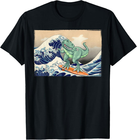 Funny Dinosaur, T Rex Surfing, Dinosaur Art, Dinosaur T-Shirt
