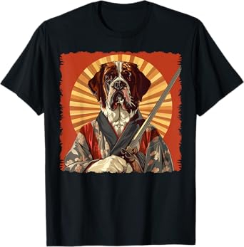 St. Bernard Dog Japanese Art Samurai Ukiyo-e T-Shirt