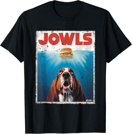 Funny Bassett Hound Dog Jowls Burger, Puppy Dog Eyes Dog Mom T-Shirt