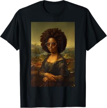 Black Mona Lisa Afro African American Black History Month T-Shirt