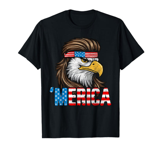 4th Of July Merica USA Flag Eagle Patriotic Men Women Kids T-Shirt